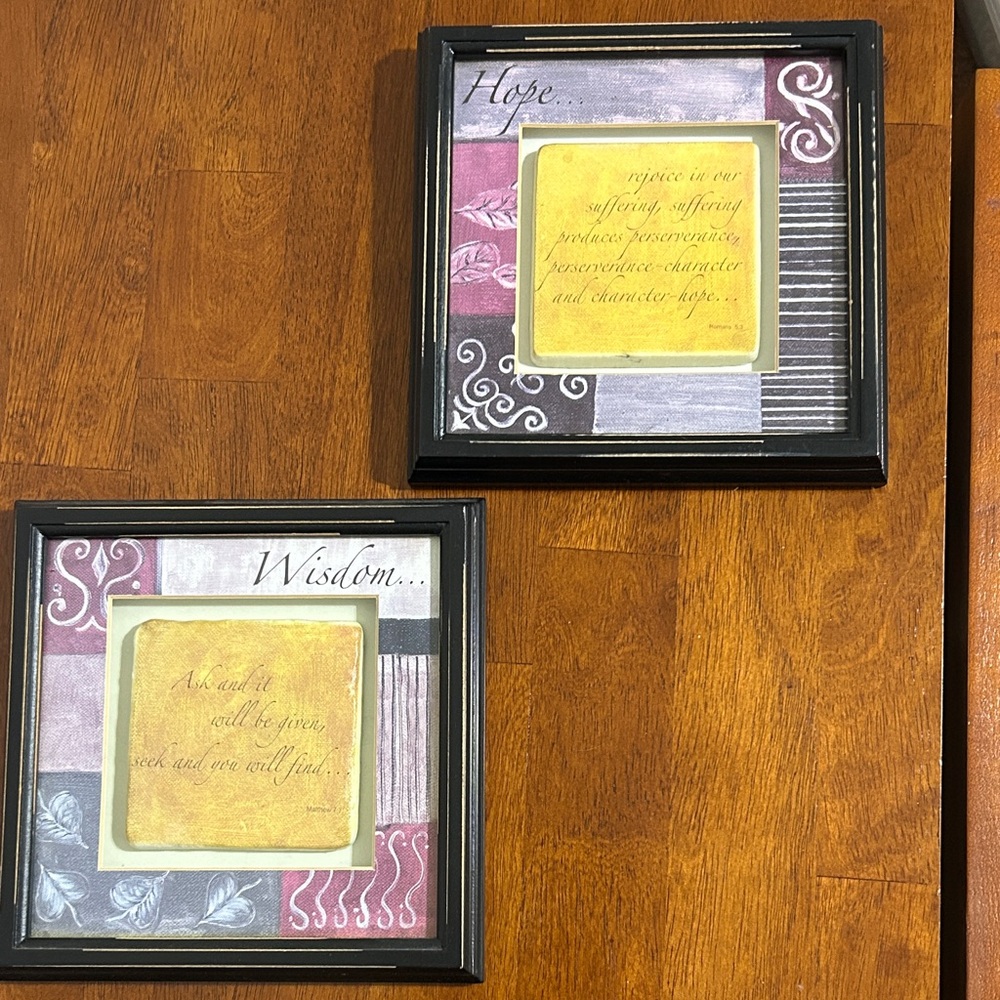 Inspirational Framed Wall Art Set - Black and Yellow